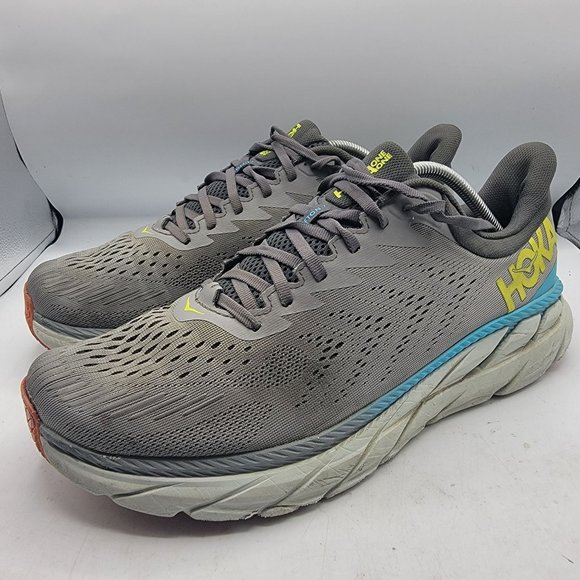 Hoka One One Clifton 7 Mens 12.5 Wide 2E Gray Running Shoes Sneaker 1110534 WDDS main image 4